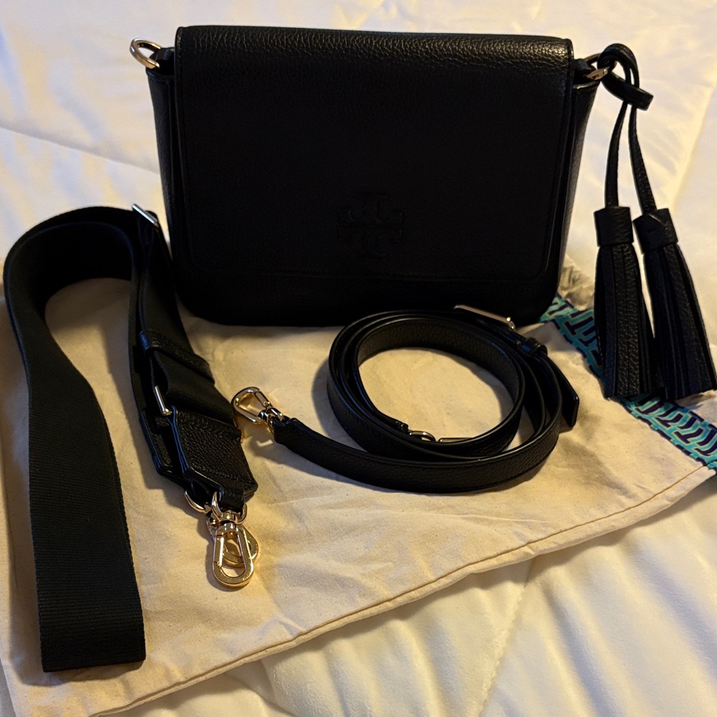 Tory Burch Black Crossbody Bag With Tassels